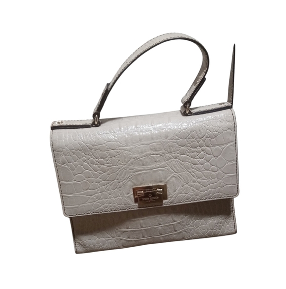 Kate Spade Doris Pebble Croc Embossed Leather Flap Satchel Crossbody Top Handle - Picture 2 of 9
